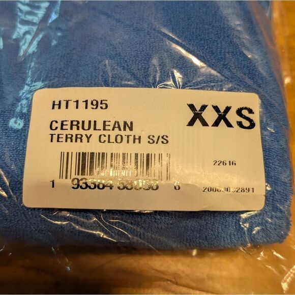 NWT Monrow Terry Cloth Short Sleeve Top Cerulean Size XXS - Picture 5 of 5